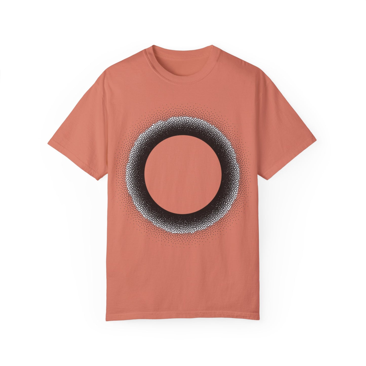 Unisex Garment-Dyed T-Shirt with Minimalist Black Circle Design
