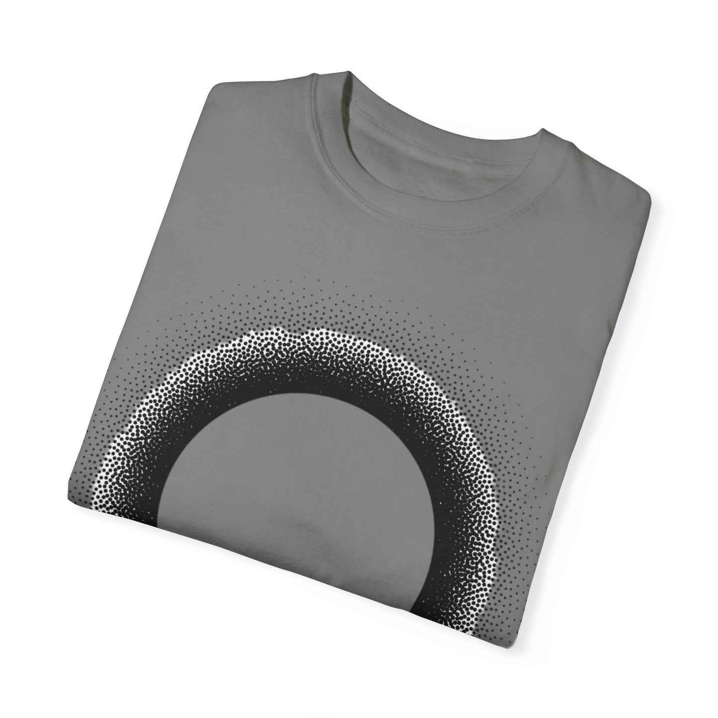 Unisex Garment-Dyed T-Shirt with Minimalist Black Circle Design