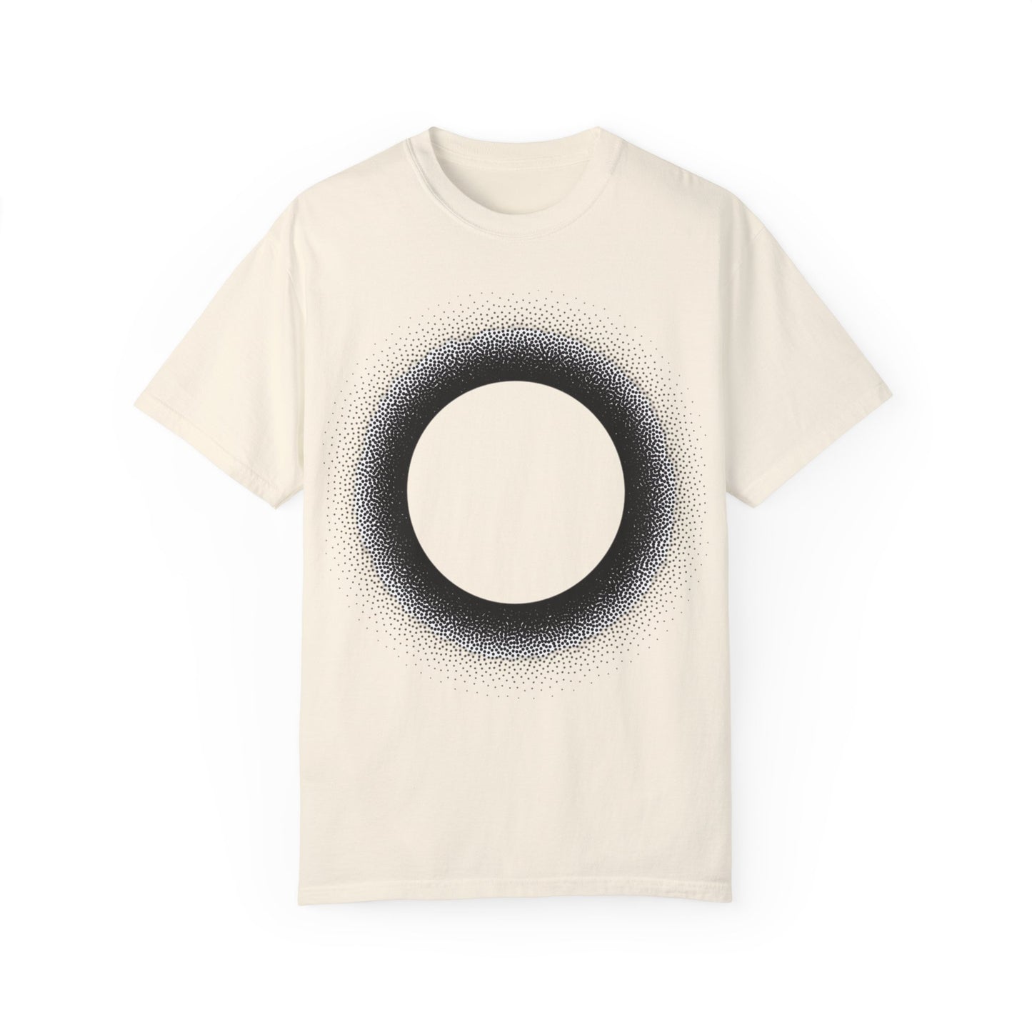 Unisex Garment-Dyed T-Shirt with Minimalist Black Circle Design