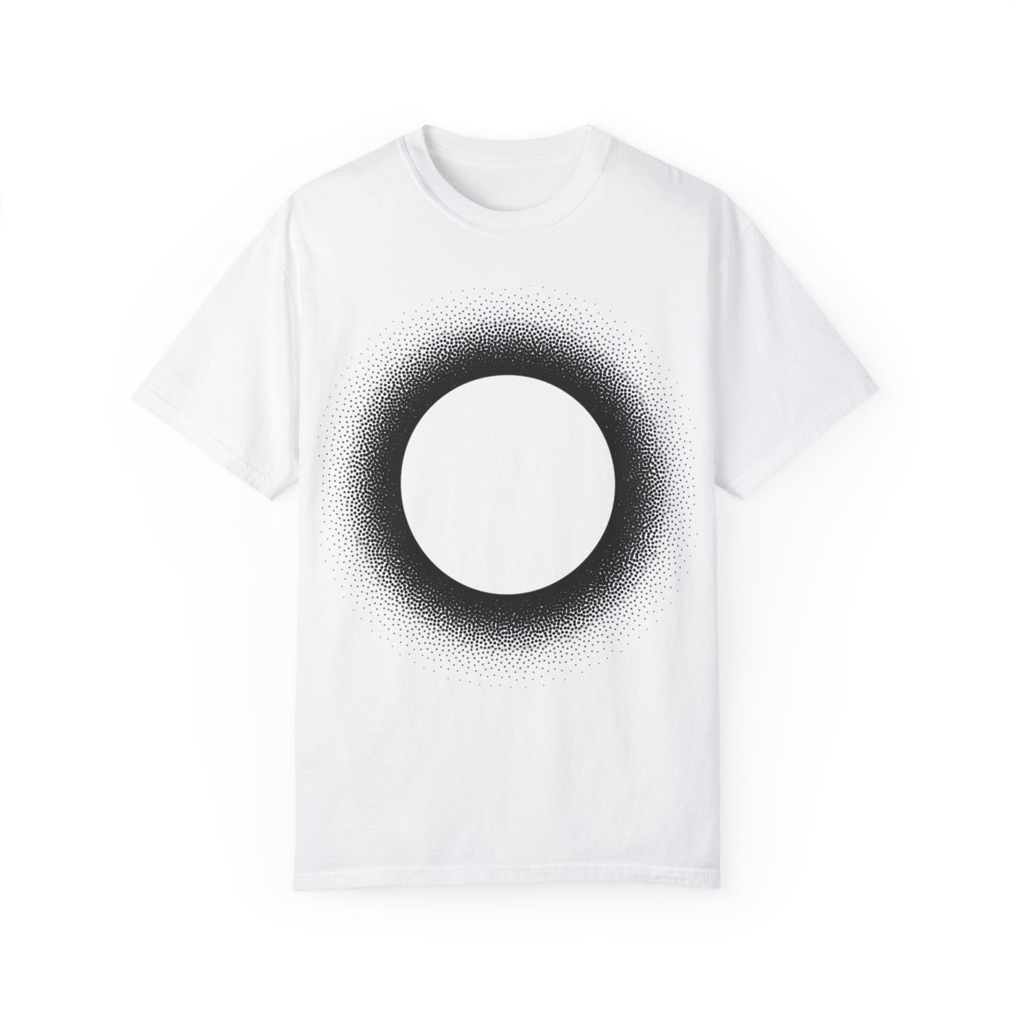 Unisex Garment-Dyed T-Shirt with Minimalist Black Circle Design