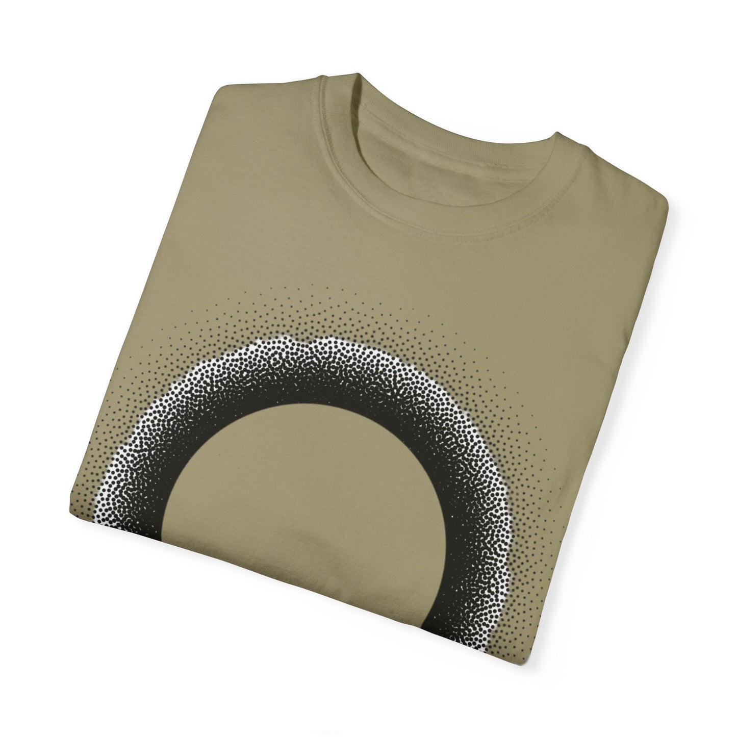 Unisex Garment-Dyed T-Shirt with Minimalist Black Circle Design