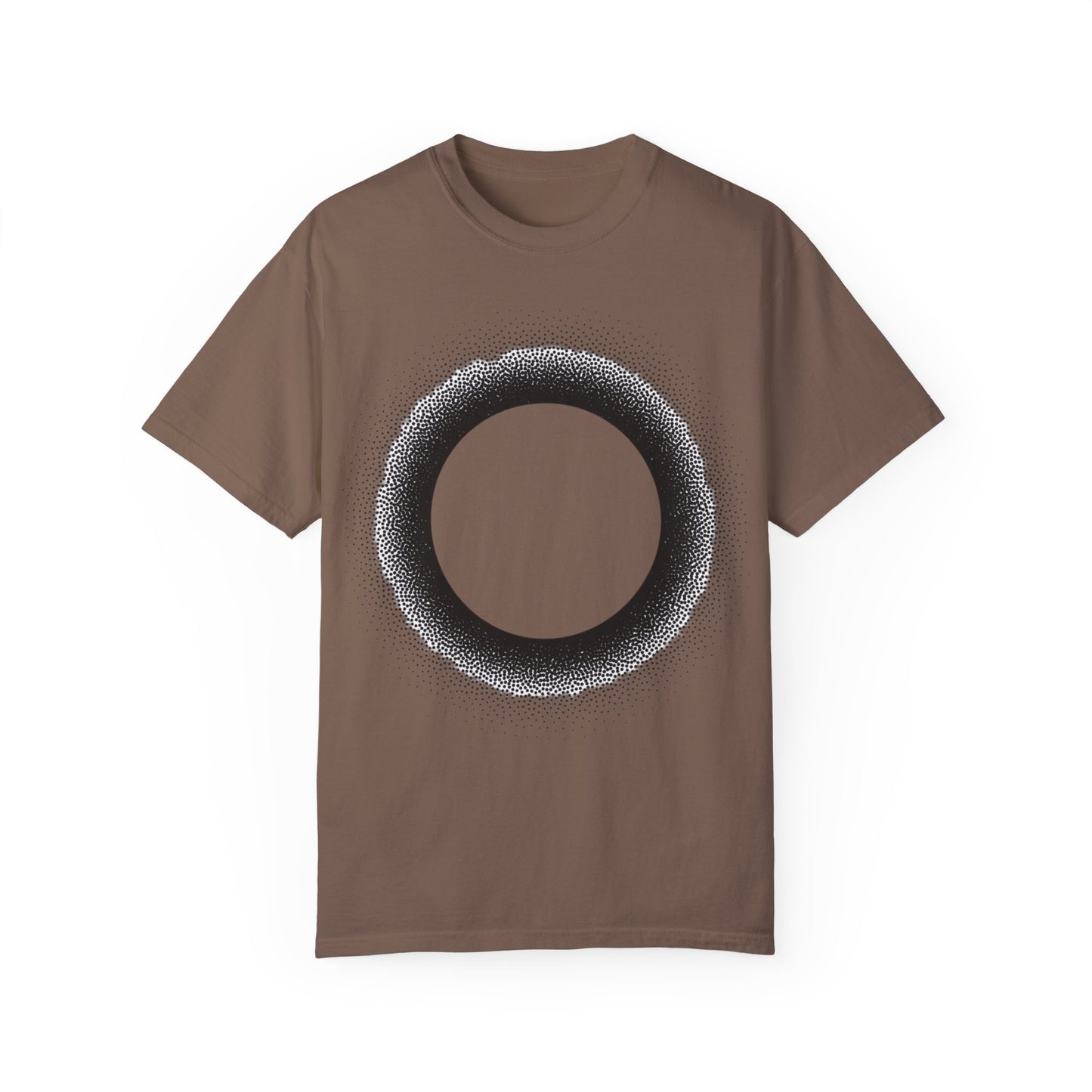 Unisex Garment-Dyed T-Shirt with Minimalist Black Circle Design