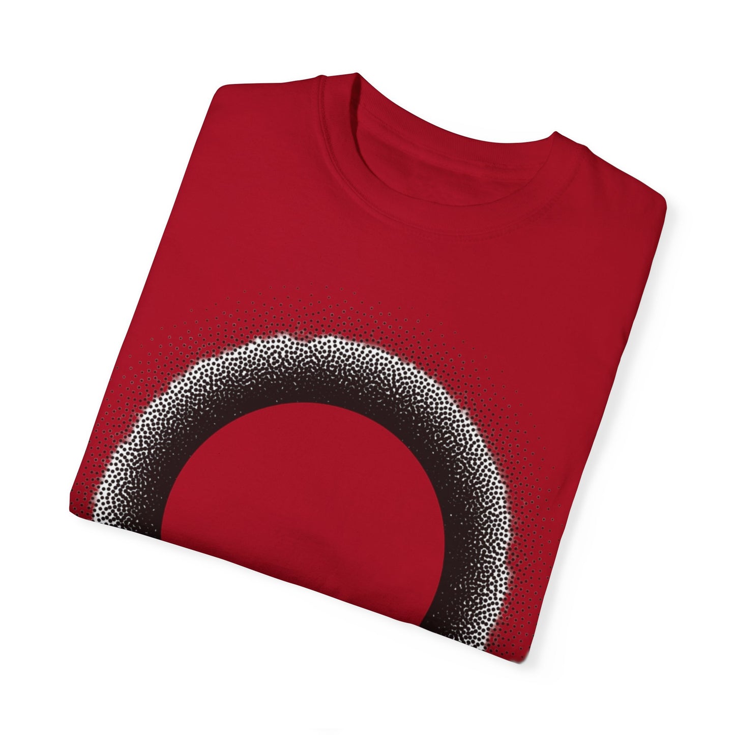 Unisex Garment-Dyed T-Shirt with Minimalist Black Circle Design