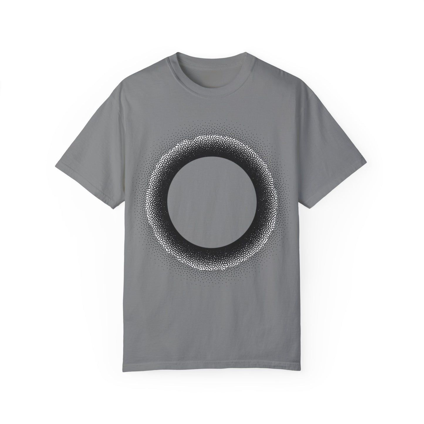 Unisex Garment-Dyed T-Shirt with Minimalist Black Circle Design