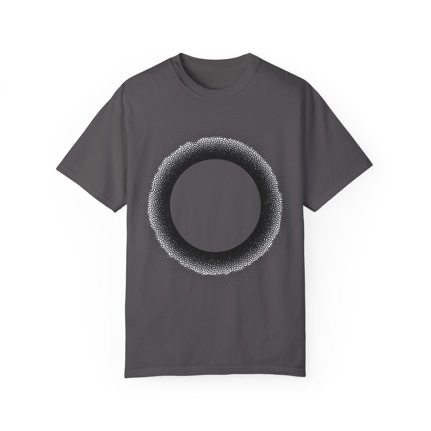 Unisex Garment-Dyed T-Shirt with Minimalist Black Circle Design