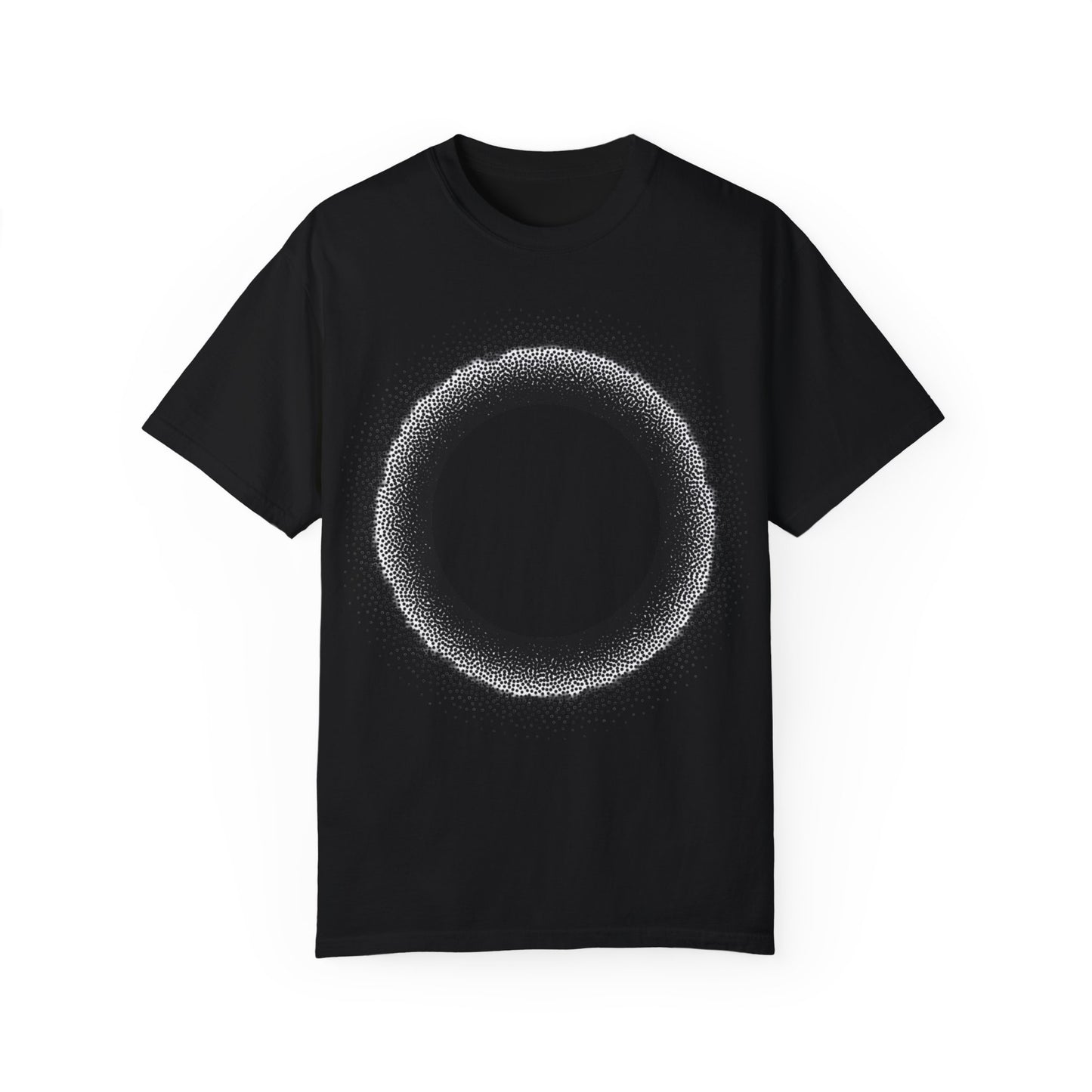 Unisex Garment-Dyed T-Shirt with Minimalist Black Circle Design