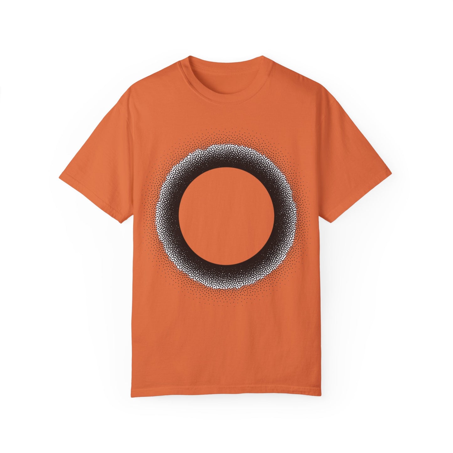Unisex Garment-Dyed T-Shirt with Minimalist Black Circle Design