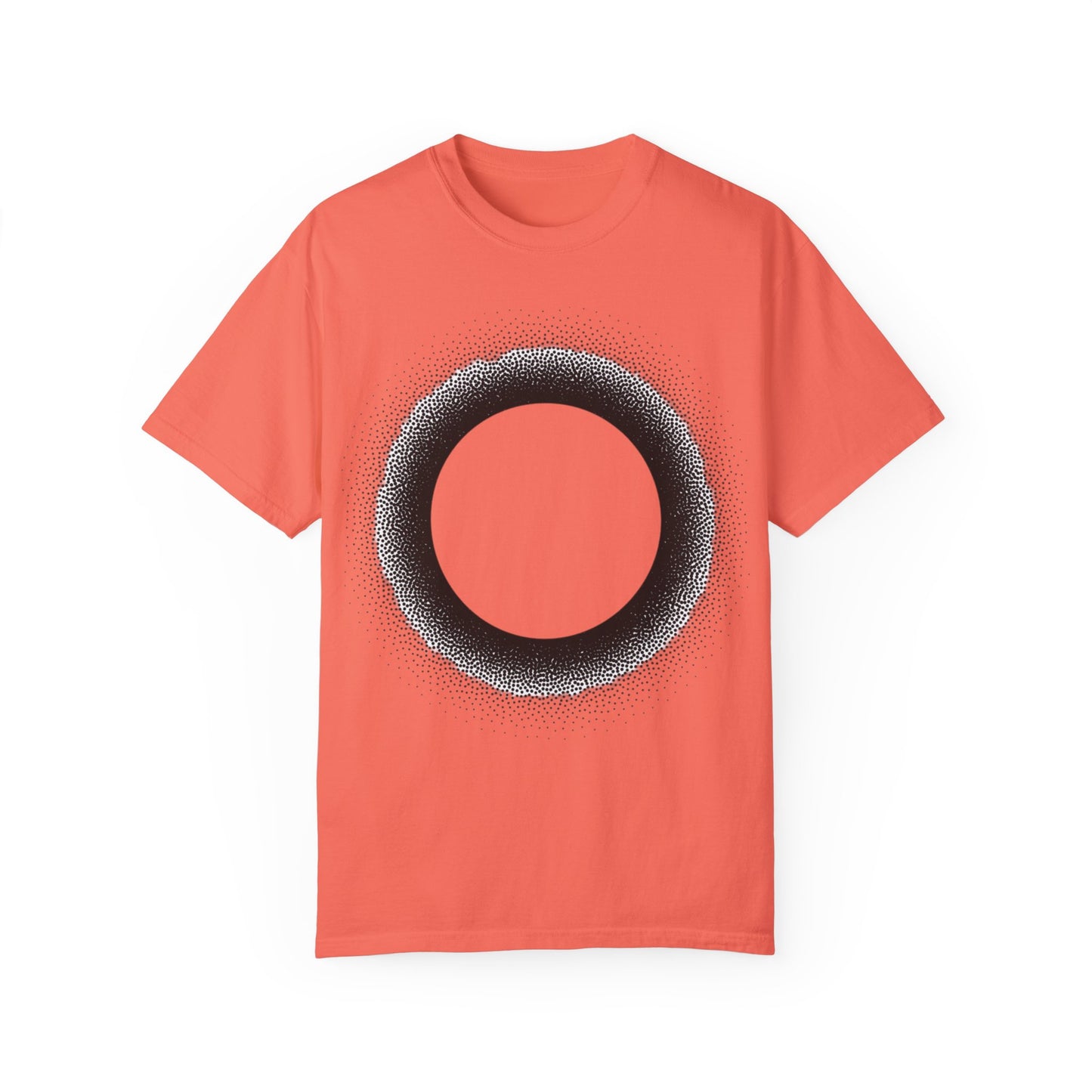 Unisex Garment-Dyed T-Shirt with Minimalist Black Circle Design