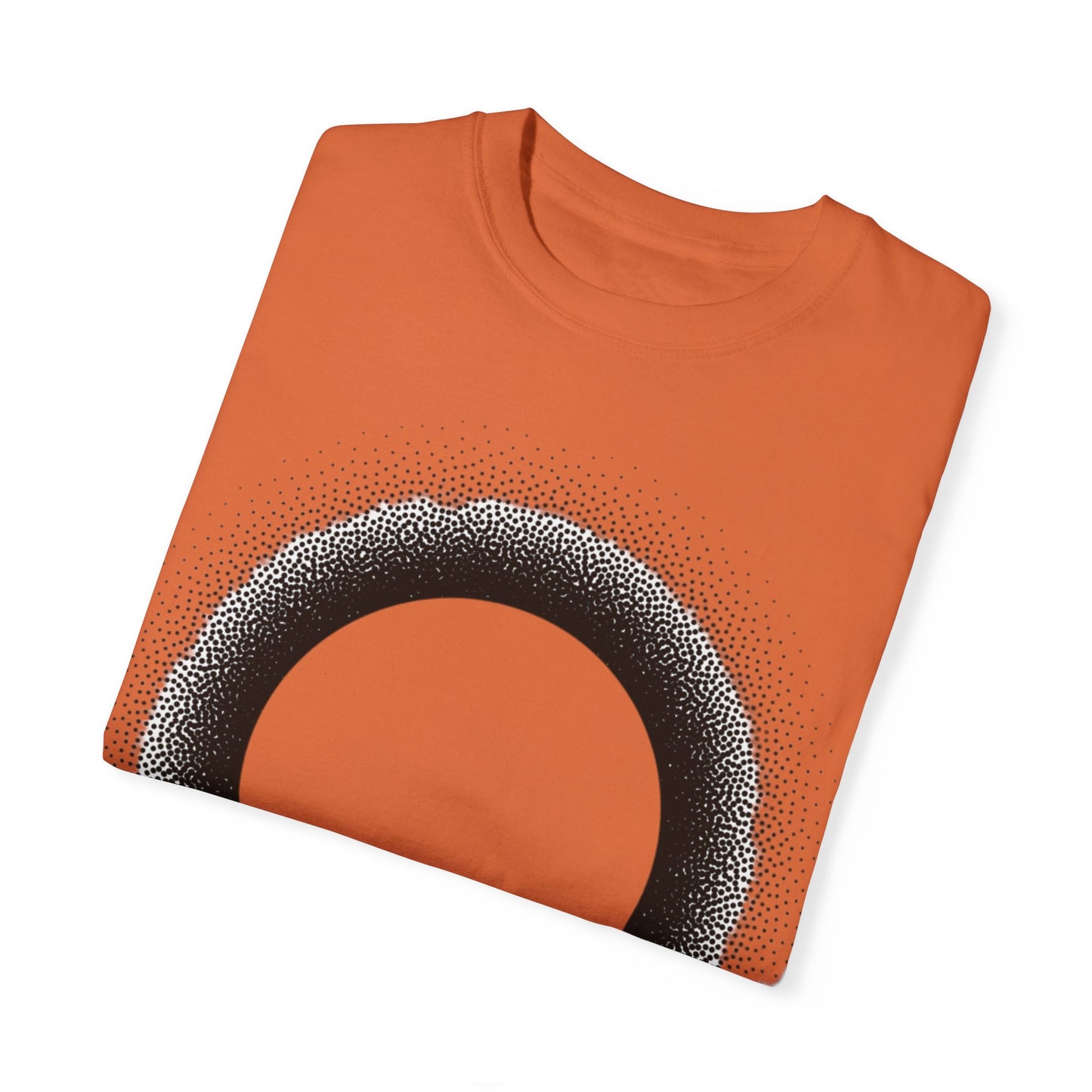 Unisex Garment-Dyed T-Shirt with Minimalist Black Circle Design