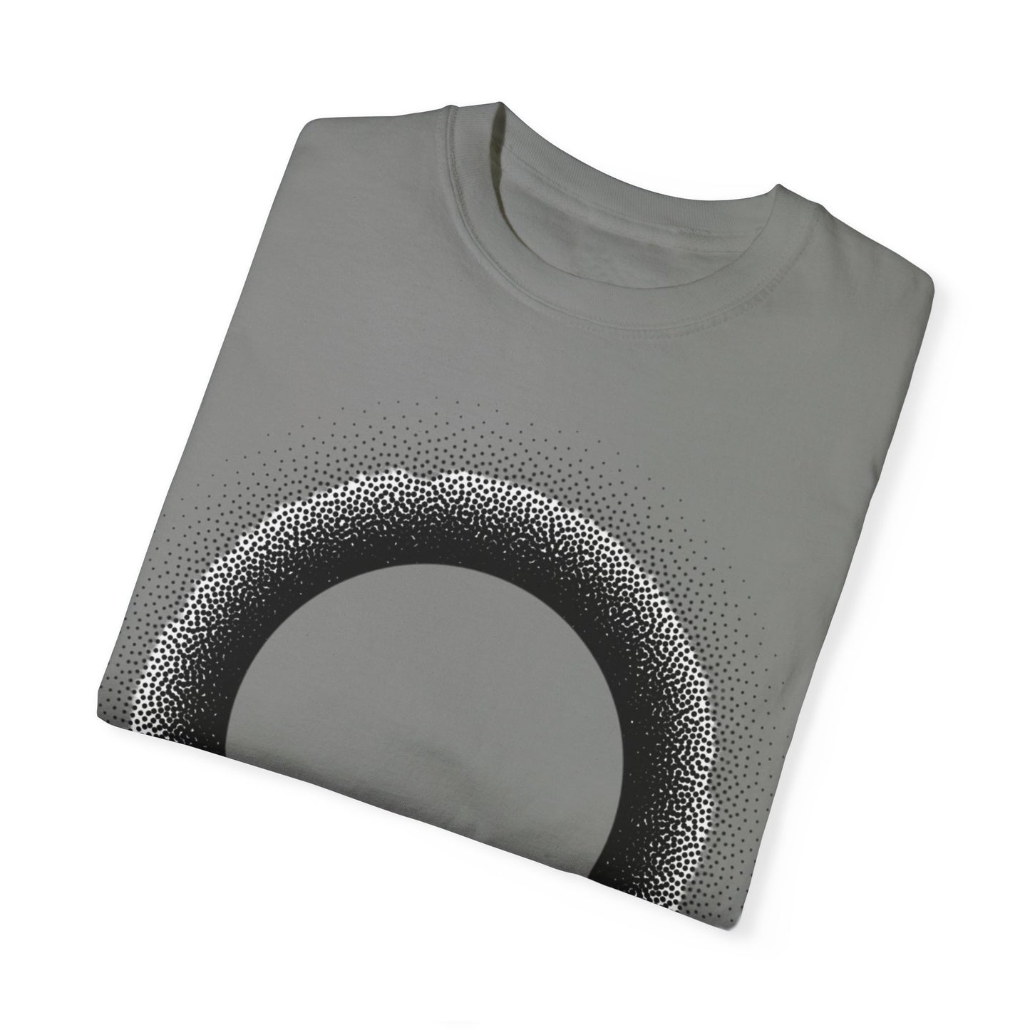 Unisex Garment-Dyed T-Shirt with Minimalist Black Circle Design