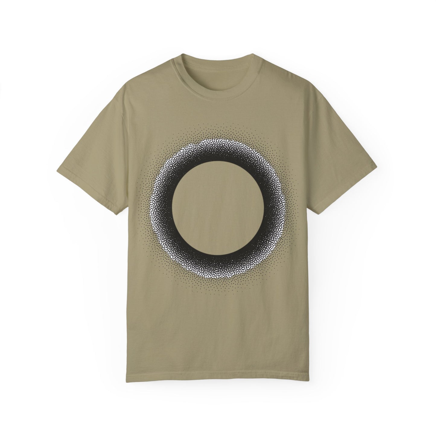 Unisex Garment-Dyed T-Shirt with Minimalist Black Circle Design