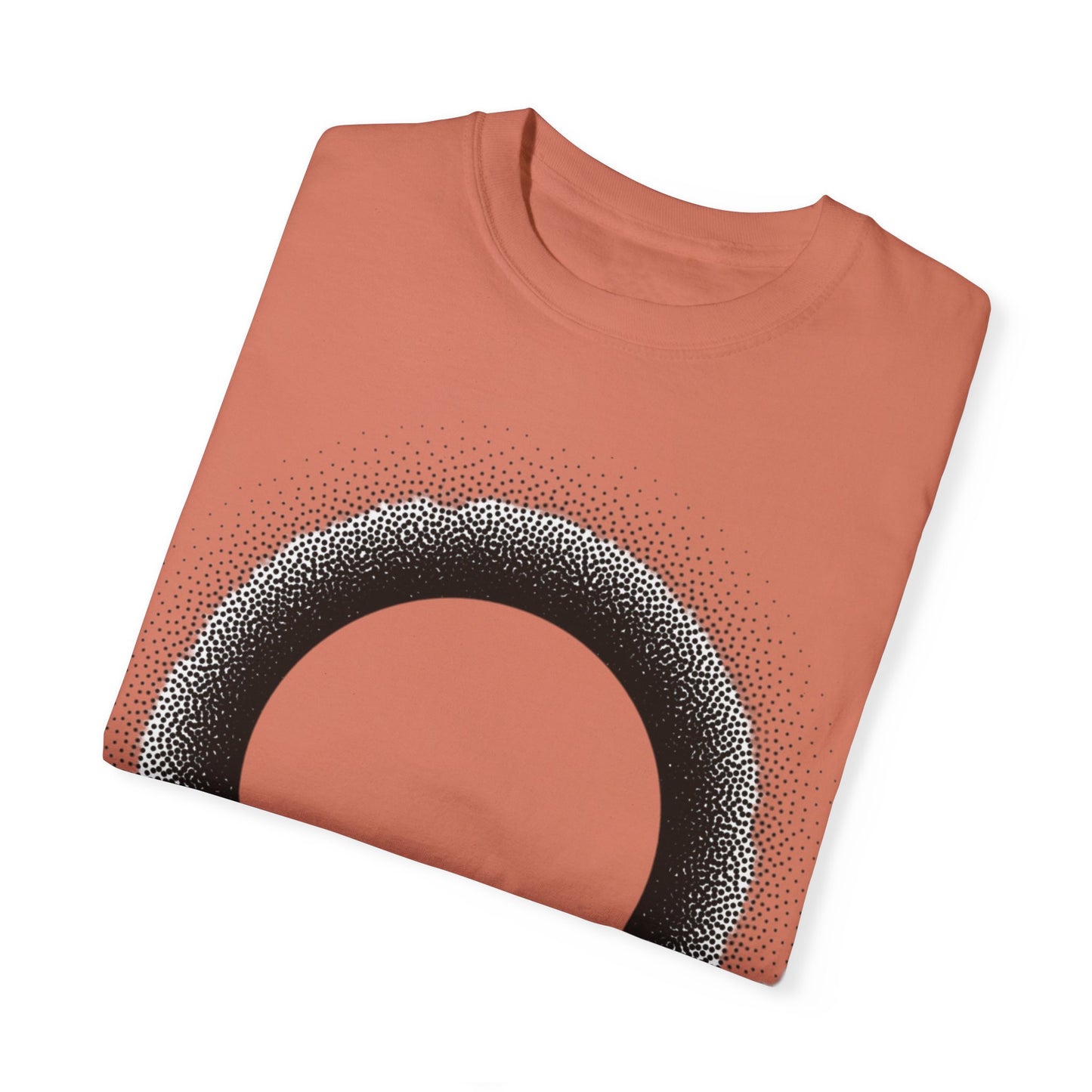 Unisex Garment-Dyed T-Shirt with Minimalist Black Circle Design