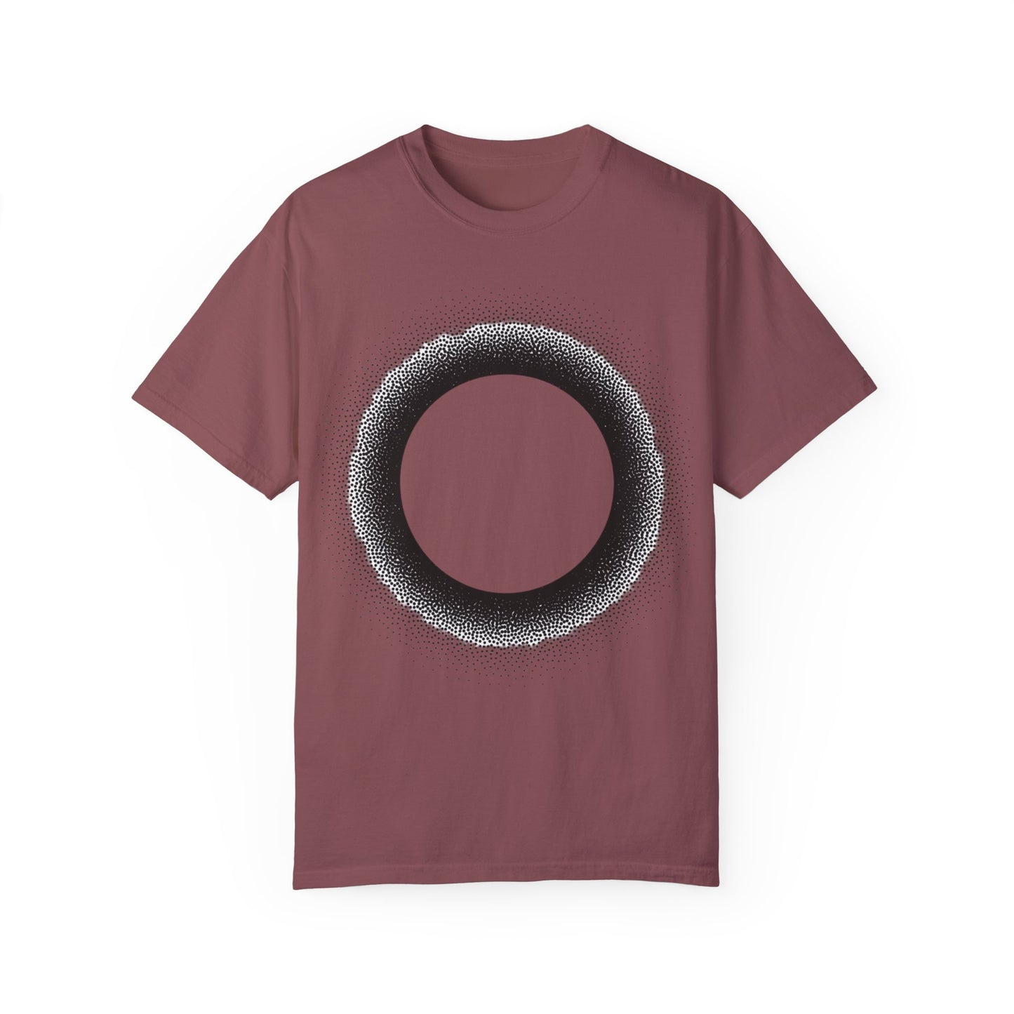 Unisex Garment-Dyed T-Shirt with Minimalist Black Circle Design