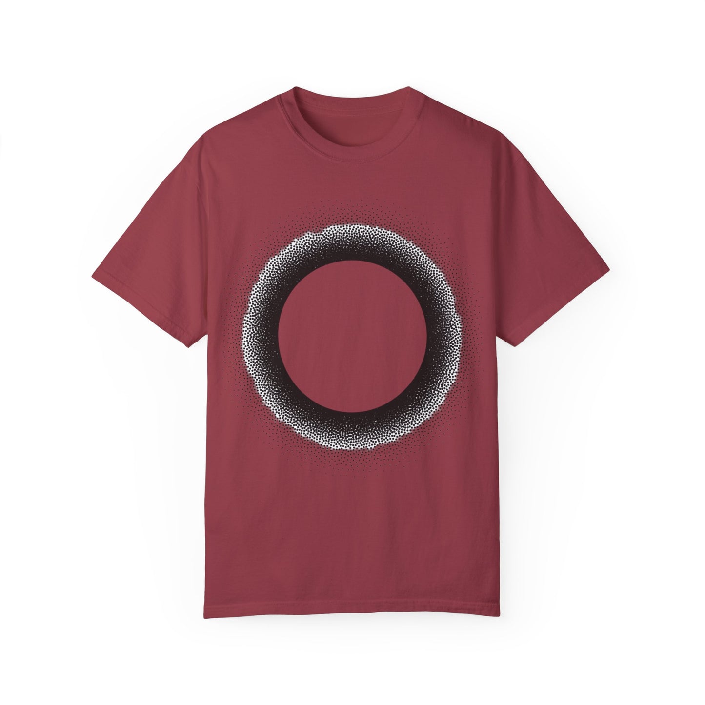 Unisex Garment-Dyed T-Shirt with Minimalist Black Circle Design