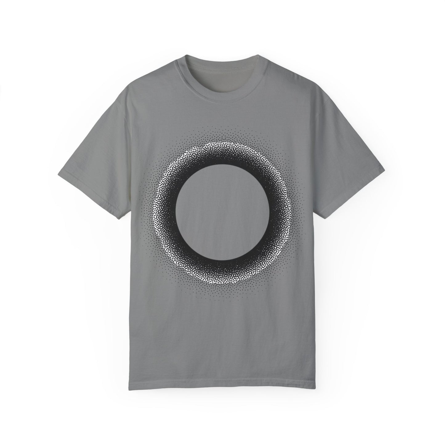 Unisex Garment-Dyed T-Shirt with Minimalist Black Circle Design
