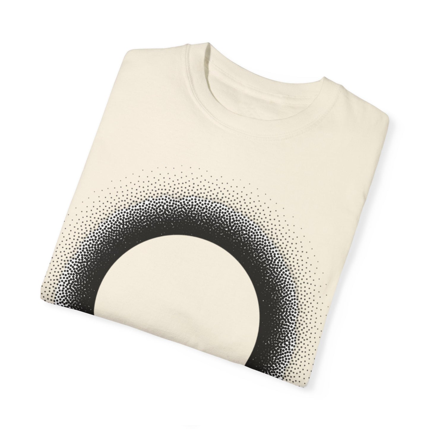 Unisex Garment-Dyed T-Shirt with Minimalist Black Circle Design