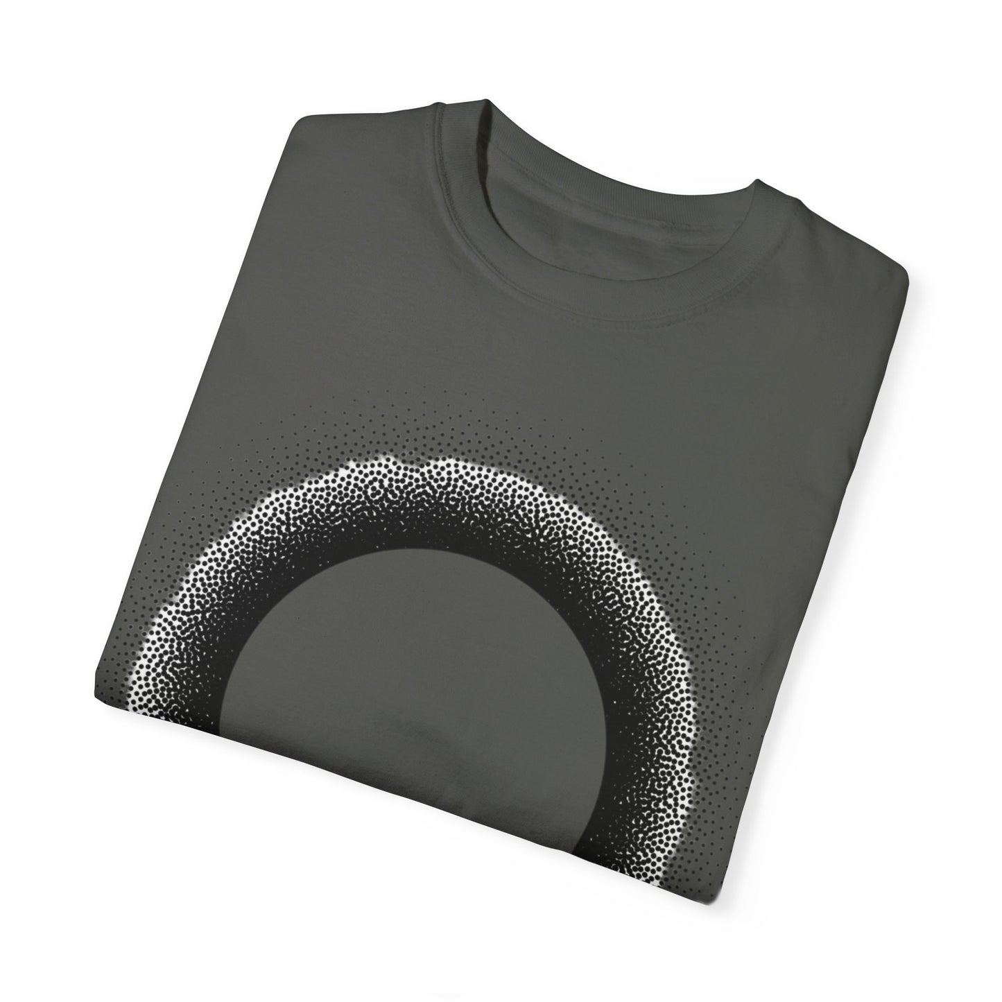 Unisex Garment-Dyed T-Shirt with Minimalist Black Circle Design