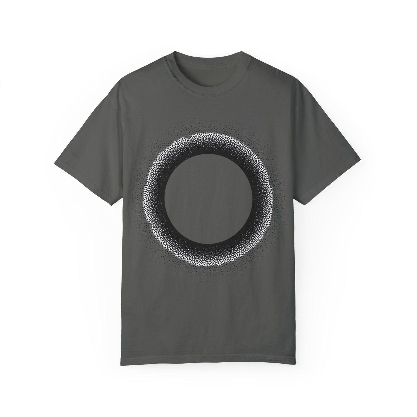 Unisex Garment-Dyed T-Shirt with Minimalist Black Circle Design