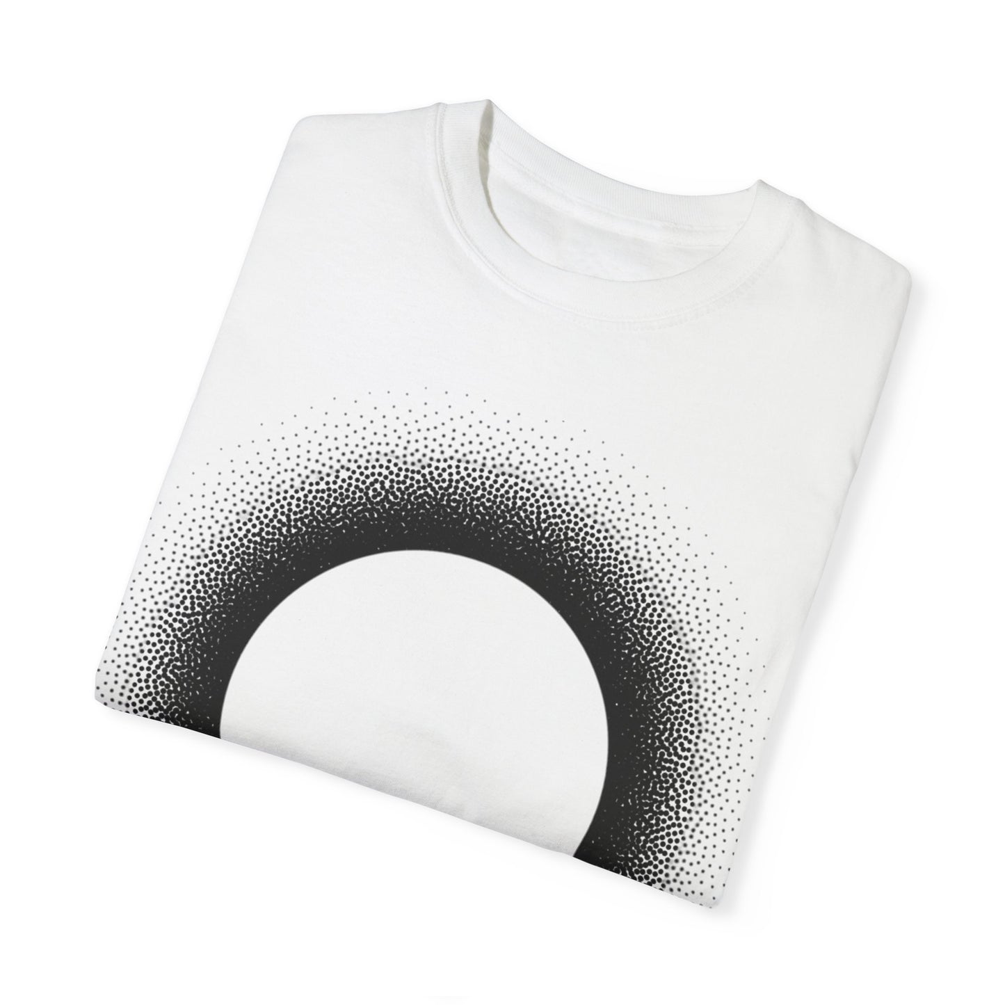 Unisex Garment-Dyed T-Shirt with Minimalist Black Circle Design