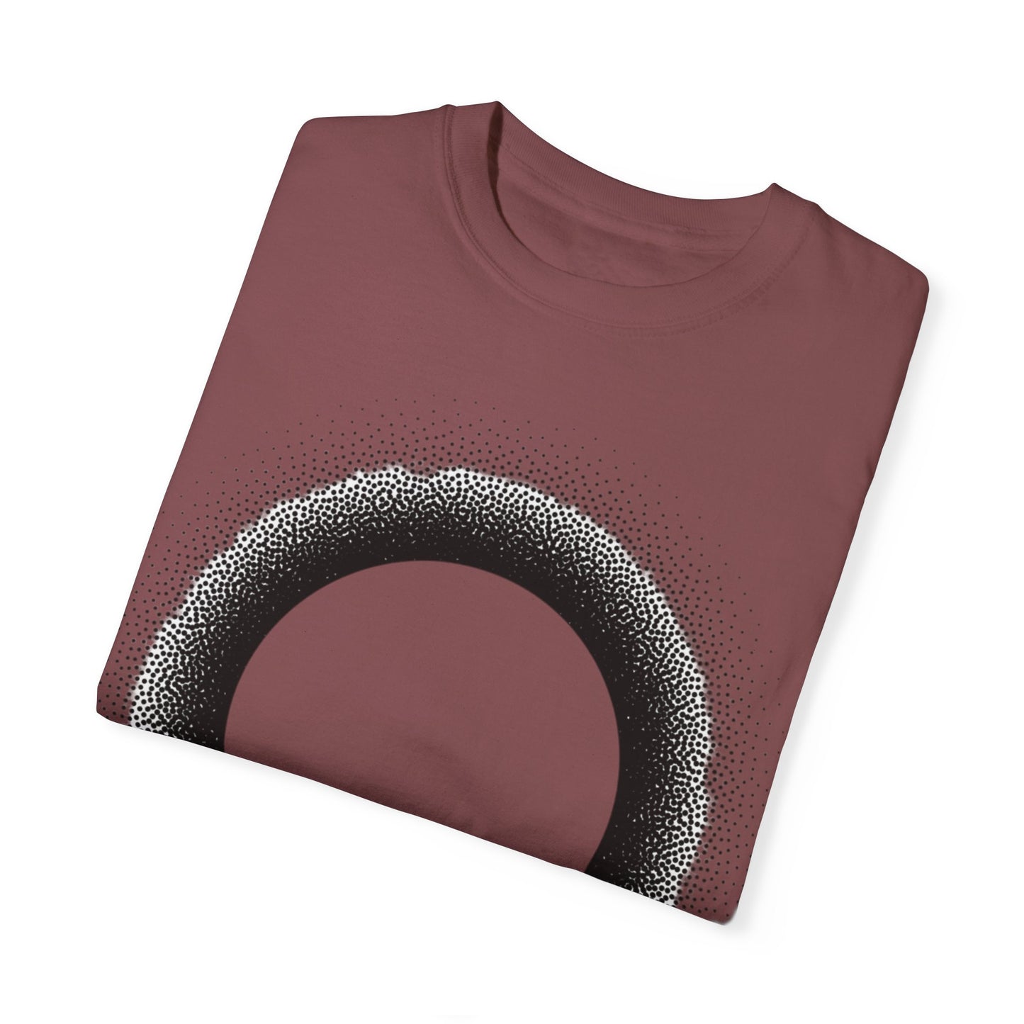 Unisex Garment-Dyed T-Shirt with Minimalist Black Circle Design