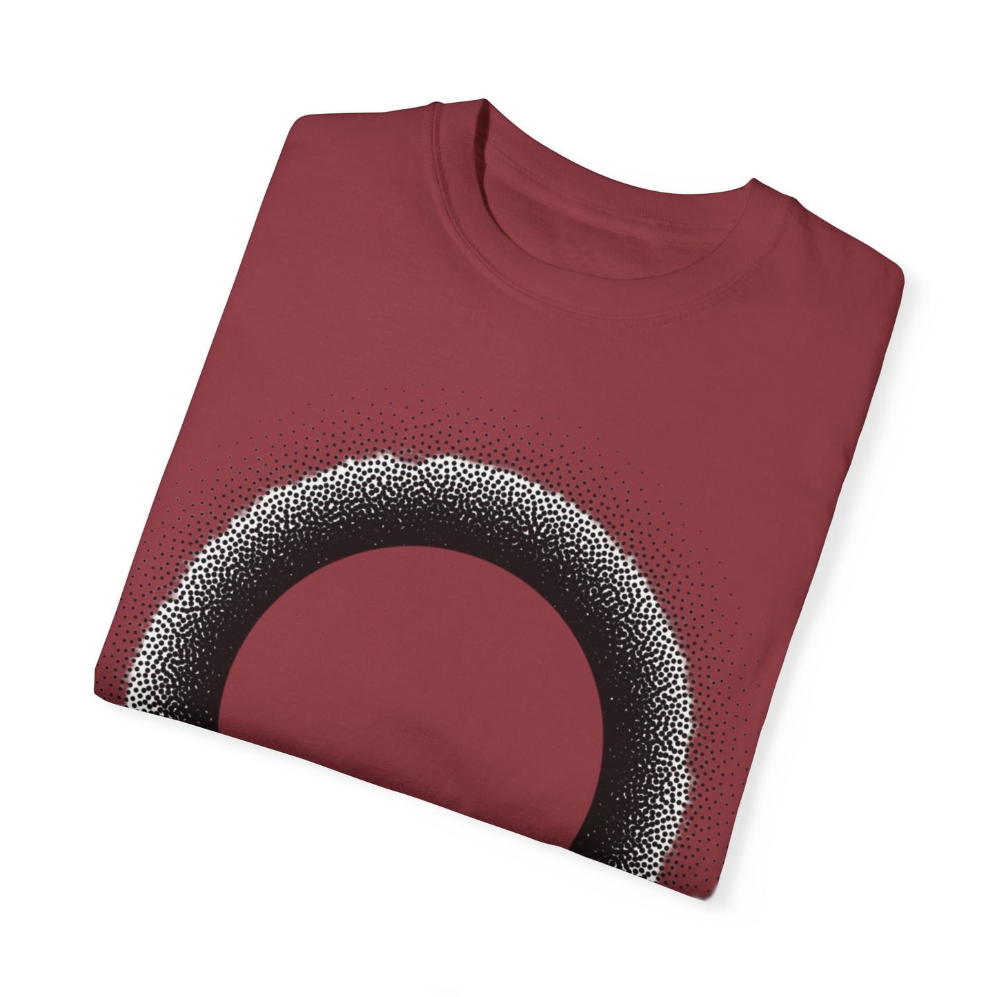 Unisex Garment-Dyed T-Shirt with Minimalist Black Circle Design