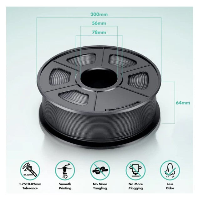 Sunlu PLA Black Filament - High Quality 3D Printing Material
