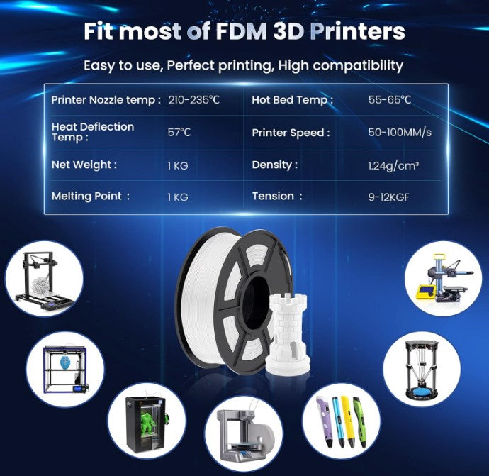 Sunlu PLA Black Filament - High Quality 3D Printing Material