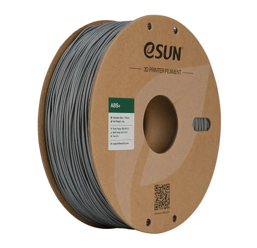 eSUN ABS+ Silver Filament - Enhanced Durability for 3D Printing