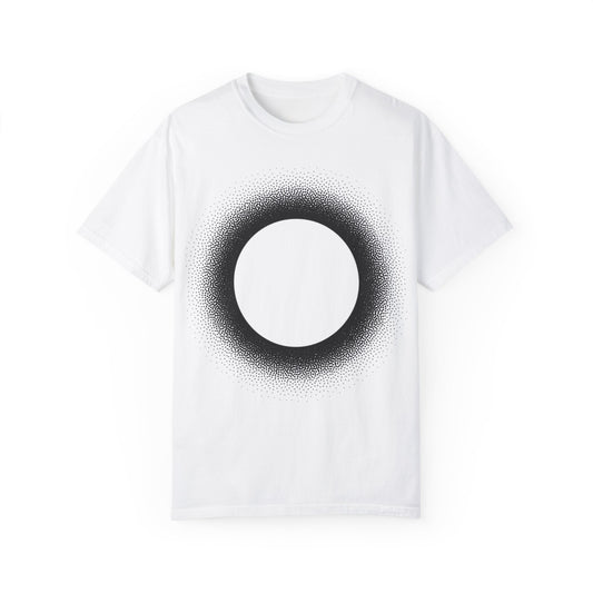 Unisex Garment-Dyed T-Shirt with Minimalist Black Circle Design